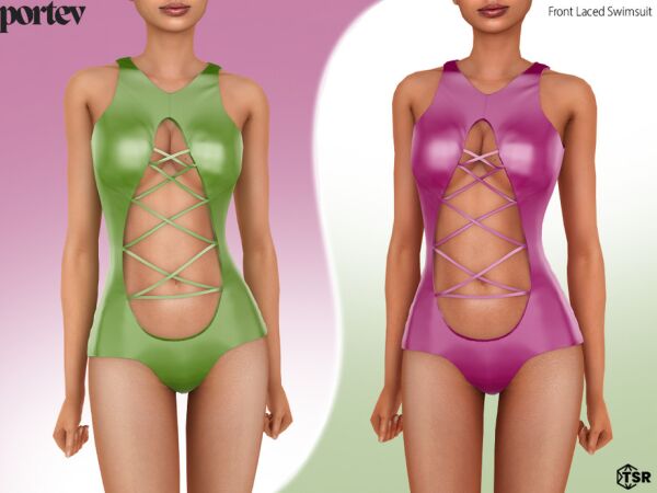 Stylish Front Laced Swimsuit for Female Sims 1 Stylish Front Laced Swimsuit for Female Sims Sims 4 CC