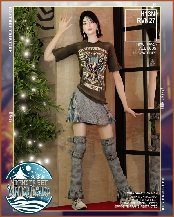 Fur Edged Mini Leg Warmer Skirt 1 Fur Edged Mini Leg Warmer Skirt Sims 4 CC