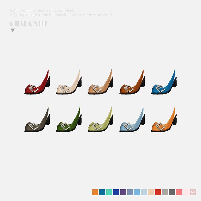 Ganni Feminine Buckle Slingback Heels 3 sims 4 cc ganni feminine buckle slingback heels by charonlee 2