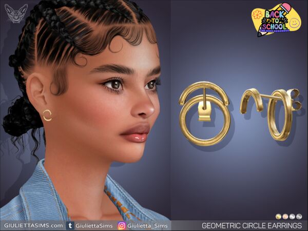 Stylish Geometric Circle Earrings 1 Stylish Geometric Circle Earrings Sims 4 CC