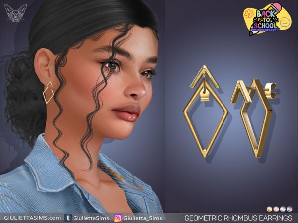 Stunning Geometric Rhombus Earrings 1 Stunning Geometric Rhombus Earrings Sims 4 CC