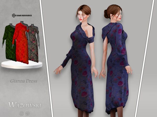 Gianna Dress By _Wazowski_ 1 Gianna Dress By _Wazowski_ Sims 4 CC