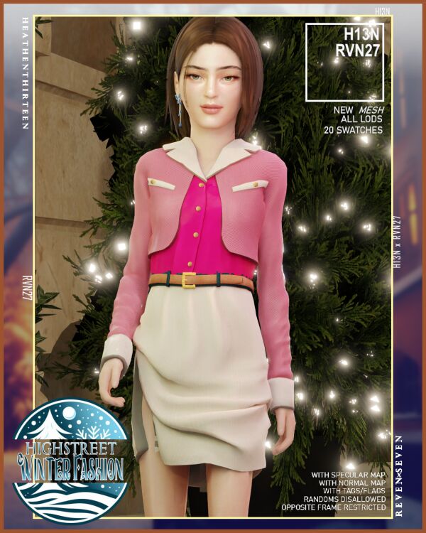 Stylish Girl's Winter Crop Coat 1 Stylish Girl’s Winter Crop Coat Sims 4 CC