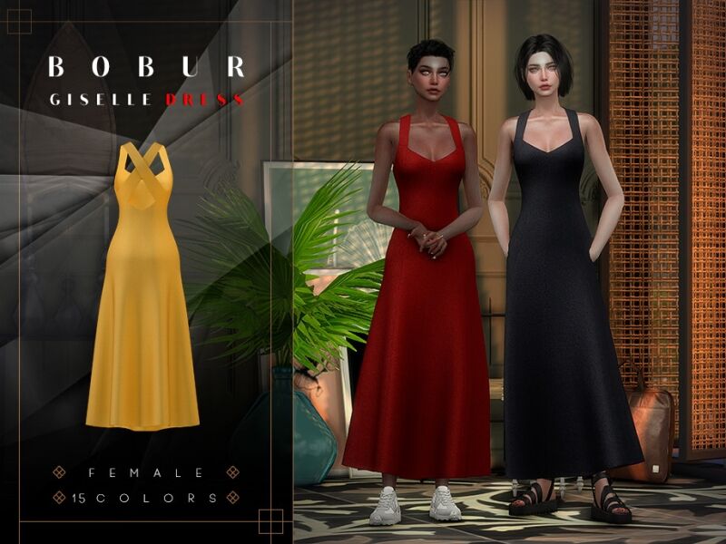 Giselle Midi Dress 2 sims 4 cc giselle midi dress 2