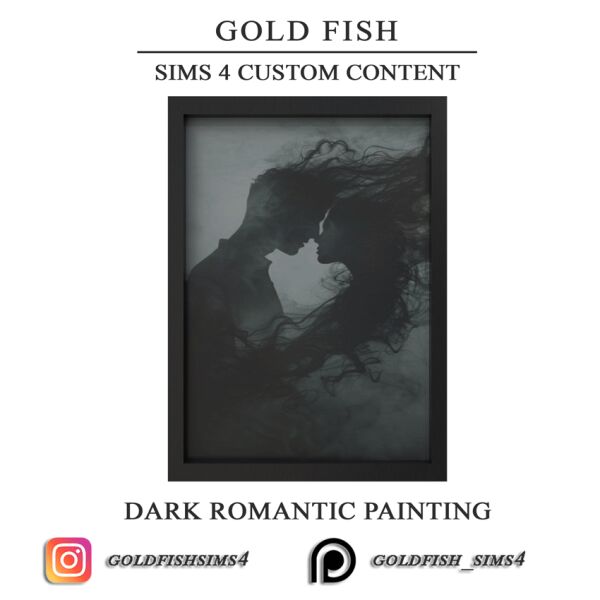 Goldfish Dark Romantic Painting 1 Goldfish Dark Romantic Painting Sims 4 CC