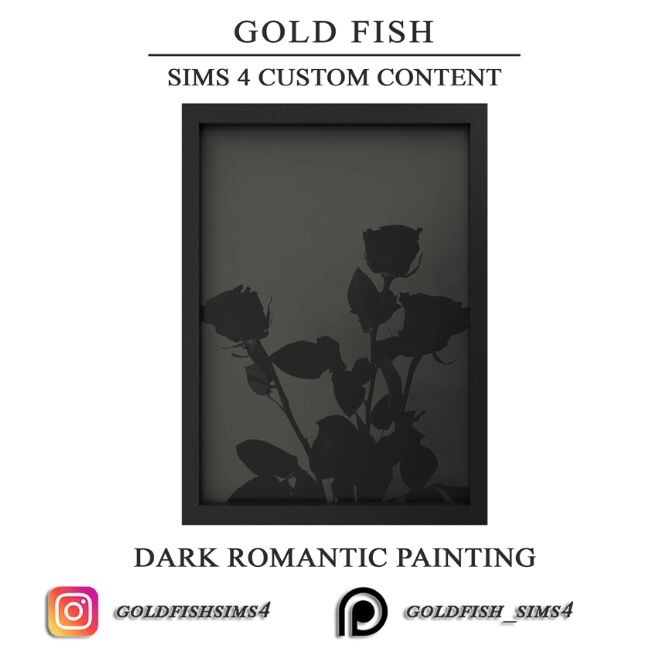 Goldfish Dark Romantic Painting 2 sims 4 cc goldfish dark romantic painting by goldfishsims 3