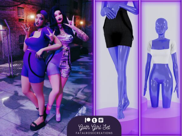 Goth Girl Set 1 Goth Girl Set Sims 4 CC