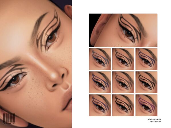 Gothic Eyeliner | N118 by Cosimetic 1 Gothic Eyeliner | N118 by Cosimetic Sims 4 CC