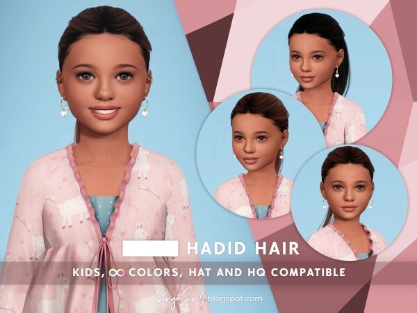 Hadid Hair Kids 1 Hadid Hair Kids Sims 4 CC