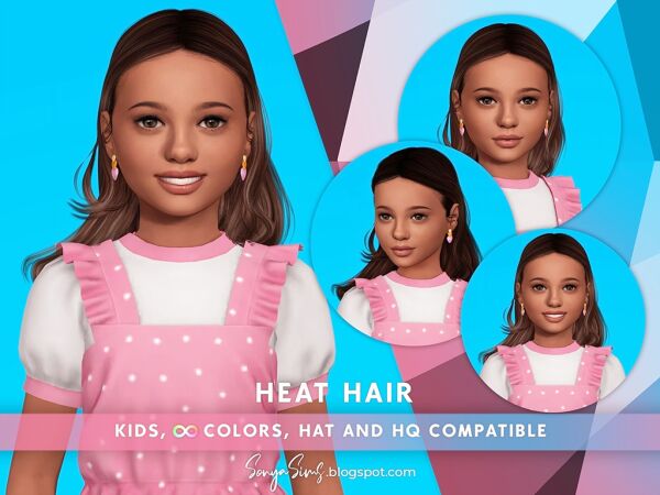 Stylish Heat Hair for Kids 1 Stylish Heat Hair for Kids Sims 4 CC