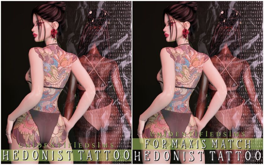 Hedonist Tattoo - Free Download 4 sims 4 cc hedonist tattoo free 2 colours 5 shades 5