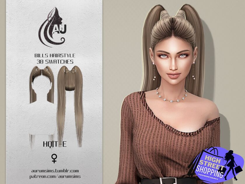 Stunning High Long Double Ponytails 1 Stunning High Long Double Ponytails Sims 4 CC