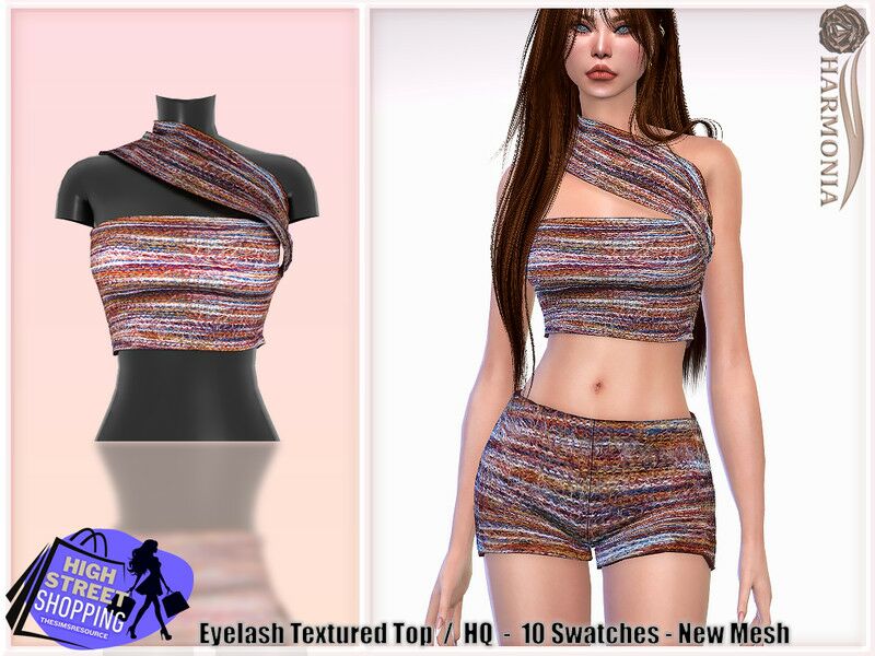 High Street Shopping – Eyelash Textured TOP 1 High Street Shopping – Eyelash Textured TOP Sims 4 CC