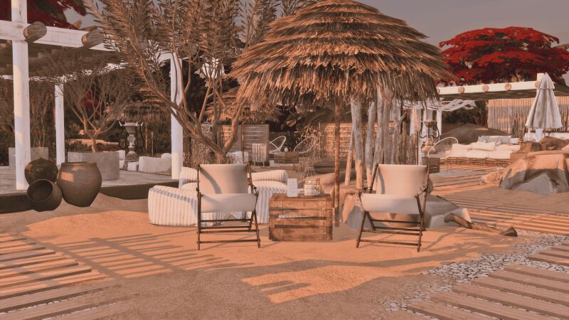 Chill Hookah Beach Bar & Apartment 6 sims 4 cc hookah beach bar apartment by katesimblr 2