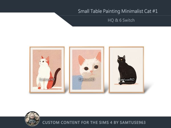 Minimalist Cat Painting for Your Decor 1 Minimalist Cat Painting for Your Decor Sims 4 CC