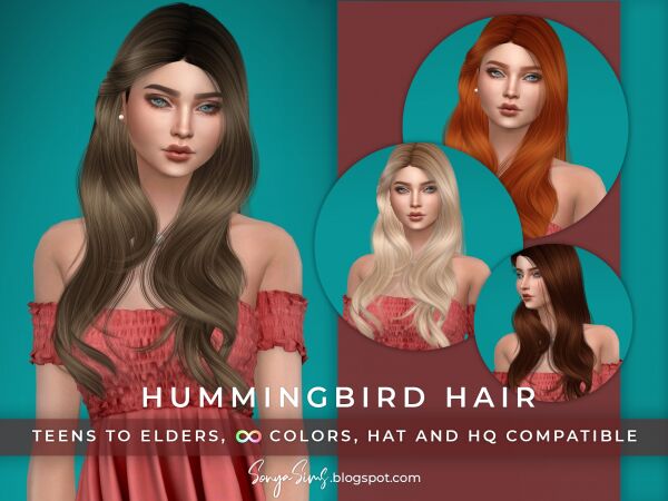 Hummingbird Hair 1 Hummingbird Hair Sims 4 CC