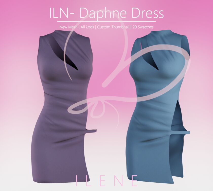 Daphnee Slim Fit Dress Sims 4 CC