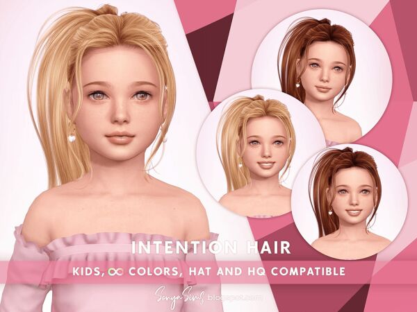 Stylish Kids Ponytail Hair 1 Stylish Kids Ponytail Hair Sims 4 CC