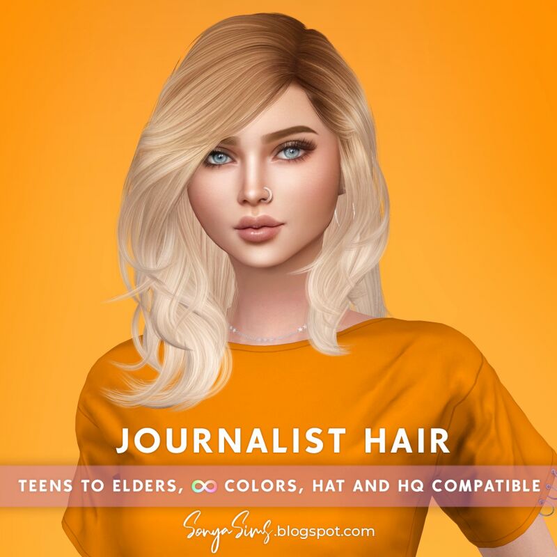 Stylish Journalist Hair for Sims 2 sims 4 cc journalist hair 2