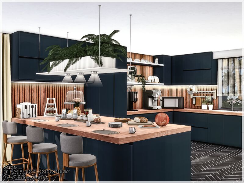 Fully Equipped Kitchen - K7 6 sims 4 cc k7 kitchen 2