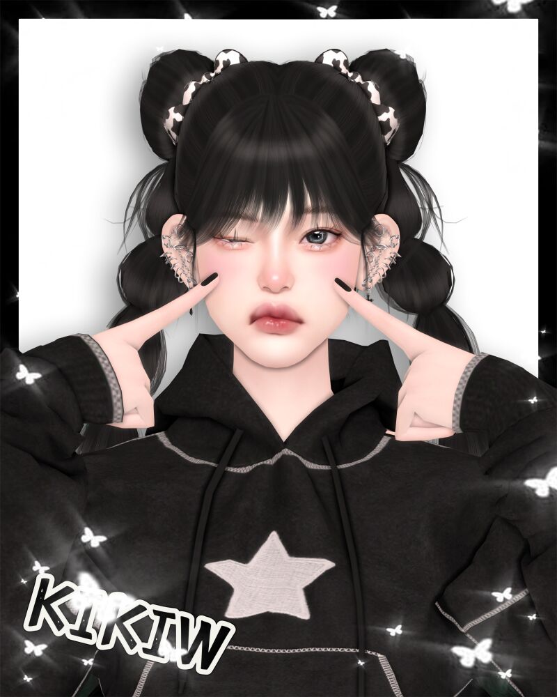 Stunning Updo Hairstyles from Kikiw.studio 3 sims 4 cc kikiw studio 【hair 20241018】 2