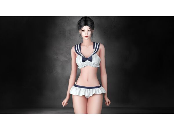 Kisuke - Sailor Bikini Set 1 Kisuke – Sailor Bikini Set Sims 4 CC
