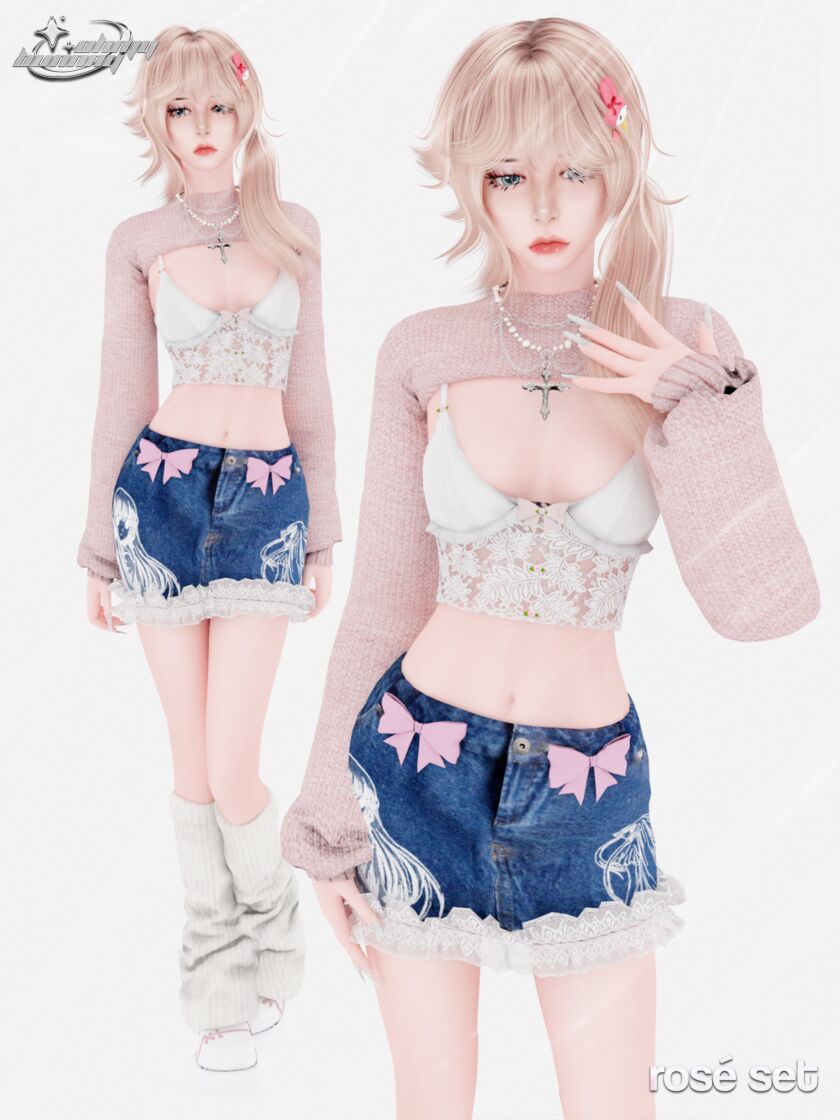 Stylish Kitten Rosé Set for Your Sims 1 Stylish Kitten Rosé Set for Your Sims Sims 4 CC