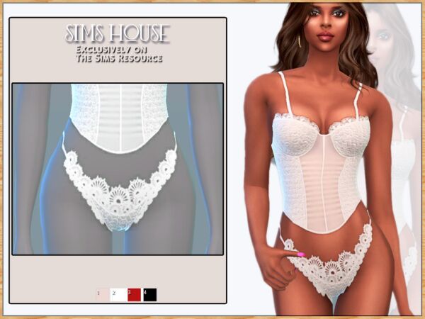 Lace Women's Panties by Sims_House 1 Lace Women’s Panties by Sims_House Sims 4 CC