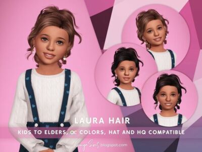 Laura Hair for Kids (Bangs Included) Sims 4 CC