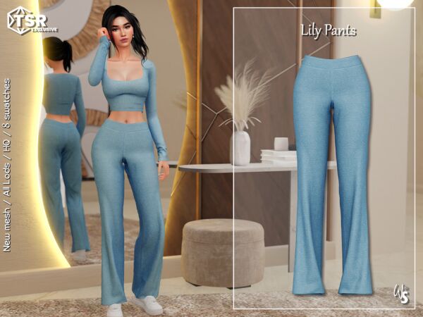 Lily Pants by Wisteriasims 1 Lily Pants by Wisteriasims Sims 4 CC