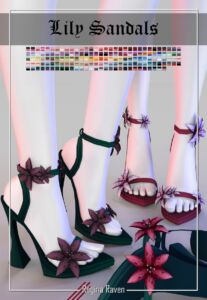 Lily Sandals – Stylish Unisex Footwear Sims 4 CC
