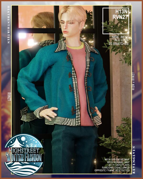Stylish Loose Lapel Zipper Suede Duffle Coat 1 Stylish Loose Lapel Zipper Suede Duffle Coat Sims 4 CC