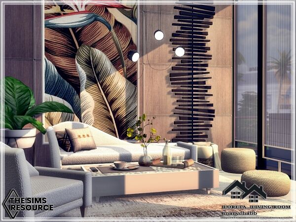 Loreta - Living Room 1 Loreta – Living Room Sims 4 CC