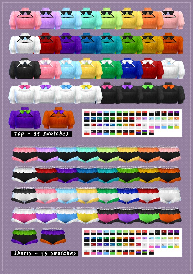 'LS - Born Pink' Outfits 2 sims 4 cc ls born pink outfits by fangchuti 3