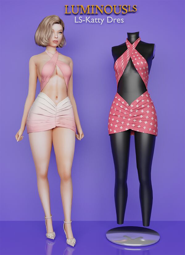Stunning Ls-Katty Dress for All Ages 1 Stunning Ls-Katty Dress for All Ages Sims 4 CC