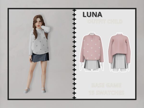 Luna's New Outfit for Kids 1 Luna’s New Outfit for Kids Sims 4 CC