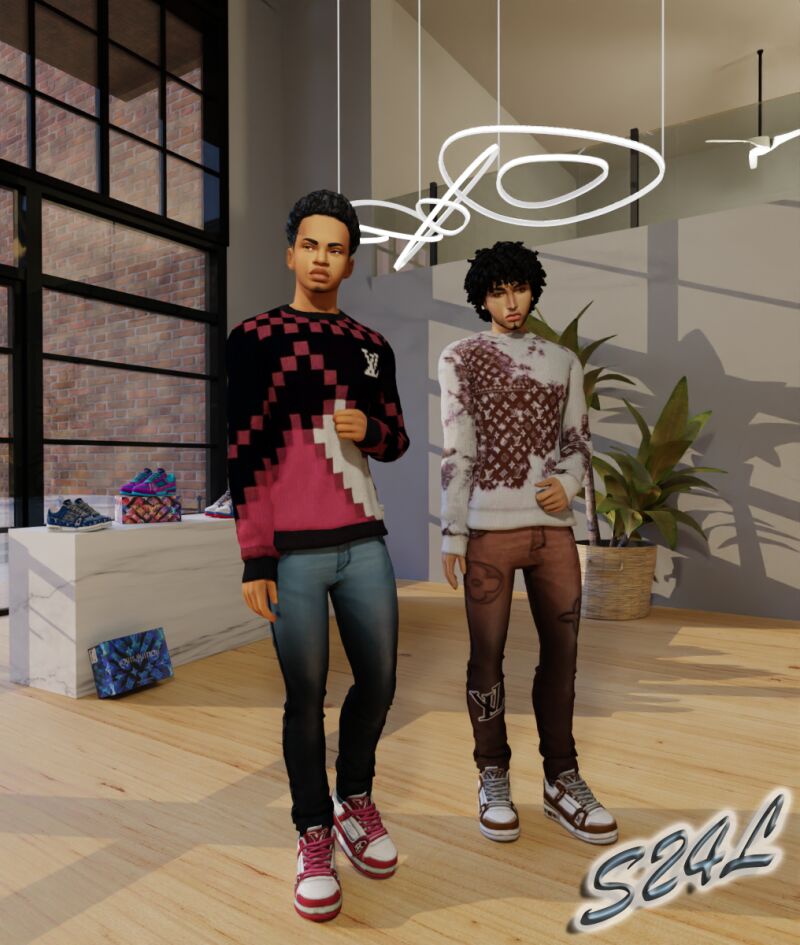 Stylish LV. Chill With Him Top and Jeans Set 5 sims 4 cc lv chill with him top and jeans set by sailor24love sims 2 1
