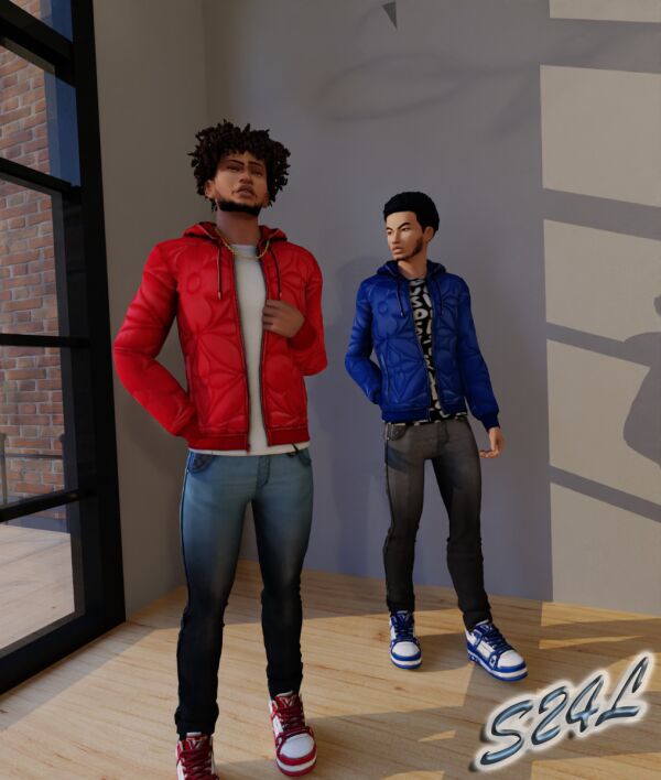 Stylish LV LVSE Quilted Coat for Male Sims 1 Stylish LV LVSE Quilted Coat for Male Sims Sims 4 CC