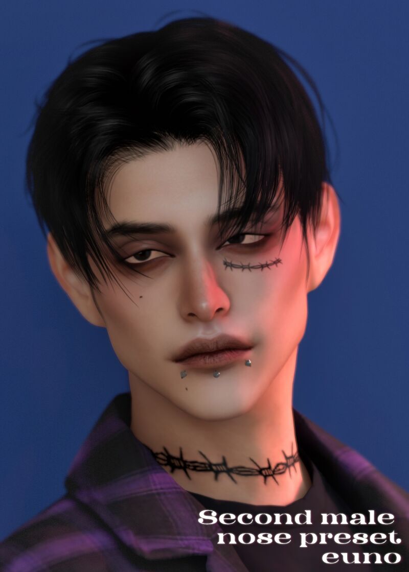 Stylish Male Nose Preset by Eunosims 7 sims 4 cc male nose preset by eunosims 3