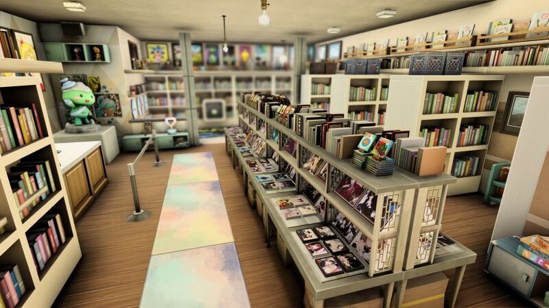 Manga Store + Apartments - A Unique Combo 5 sims 4 cc manga store apartments by plumbobkingdom 5