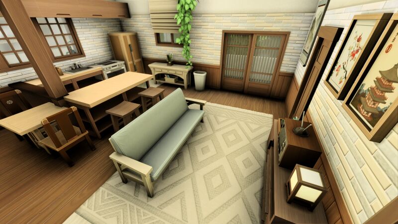 Manga Store + Apartments - A Unique Combo 2 sims 4 cc manga store apartments by plumbobkingdom 8