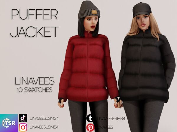Stylish Marley Puffer Jacket for Your Sims 1 Stylish Marley Puffer Jacket for Your Sims Sims 4 CC