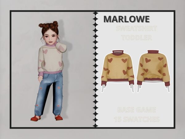 Marlowe Toddler Sweatshirt 1 Marlowe Toddler Sweatshirt Sims 4 CC