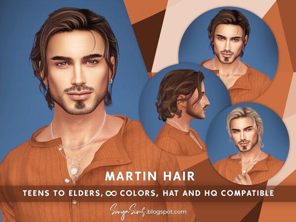 Charming Martin Hair for Male Sims 1 Charming Martin Hair for Male Sims Sims 4 CC