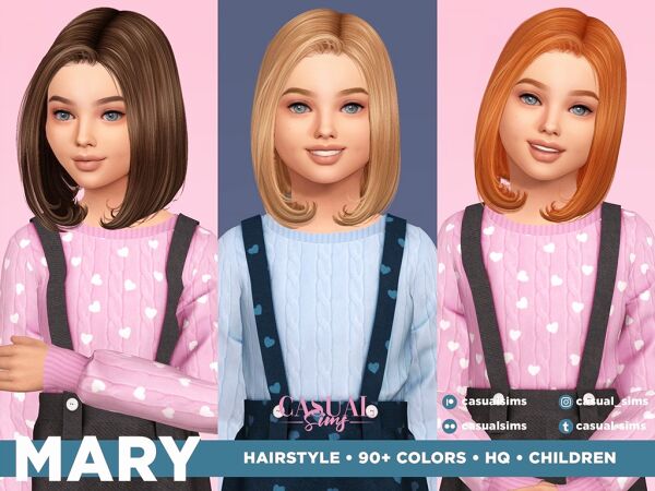 Mary Hairstyle for Kids 1 Mary Hairstyle for Kids Sims 4 CC