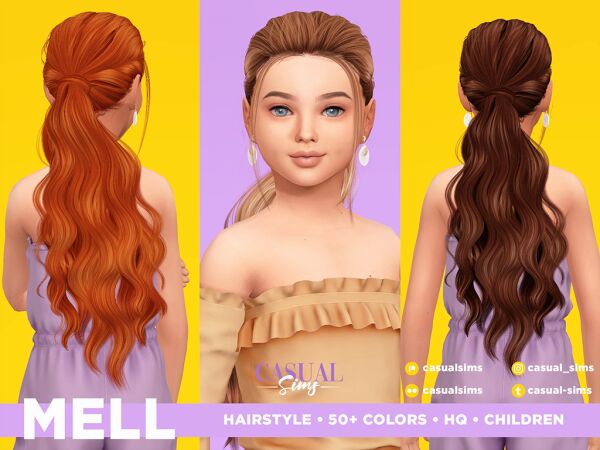 Mell Hairstyle for Kids 1 Mell Hairstyle for Kids Sims 4 CC