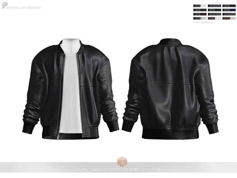 Men Leather Legacy Collection - Jacket & T-Shirt 3 sims 4 cc men leather legacy collection jacket t shirt p236 by busra tr 2