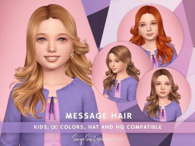 Wavy Curls for Kids’ Hair Sims 4 CC