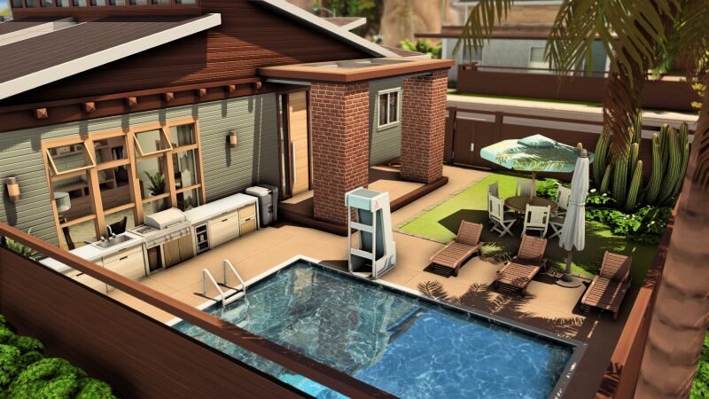 Stunning Mid-Century Family House Design 2 sims 4 cc mid century family house by plumbobkingdom 4