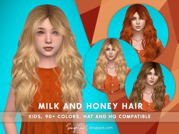 Milk 'N Honey Hair for Kids 1 Milk ‘N Honey Hair for Kids Sims 4 CC